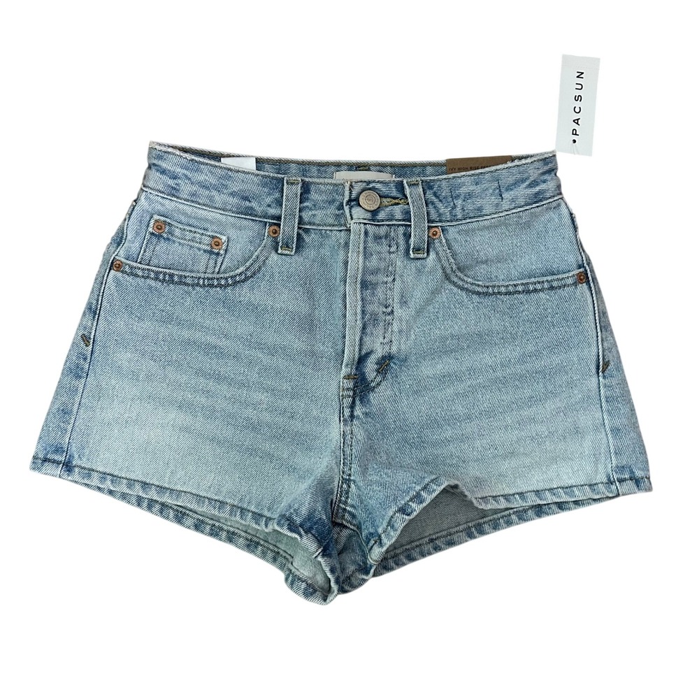 PacSun Womens Denim Blue Ivy High Rise Festival Jean Shorts 23 New